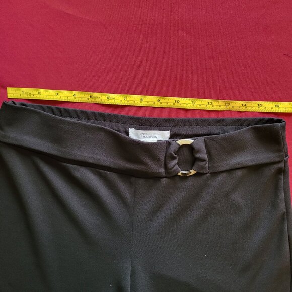 89th + Madison | Black Stretch Pants | L | Faux Belt Detail - Picture 7 of 11